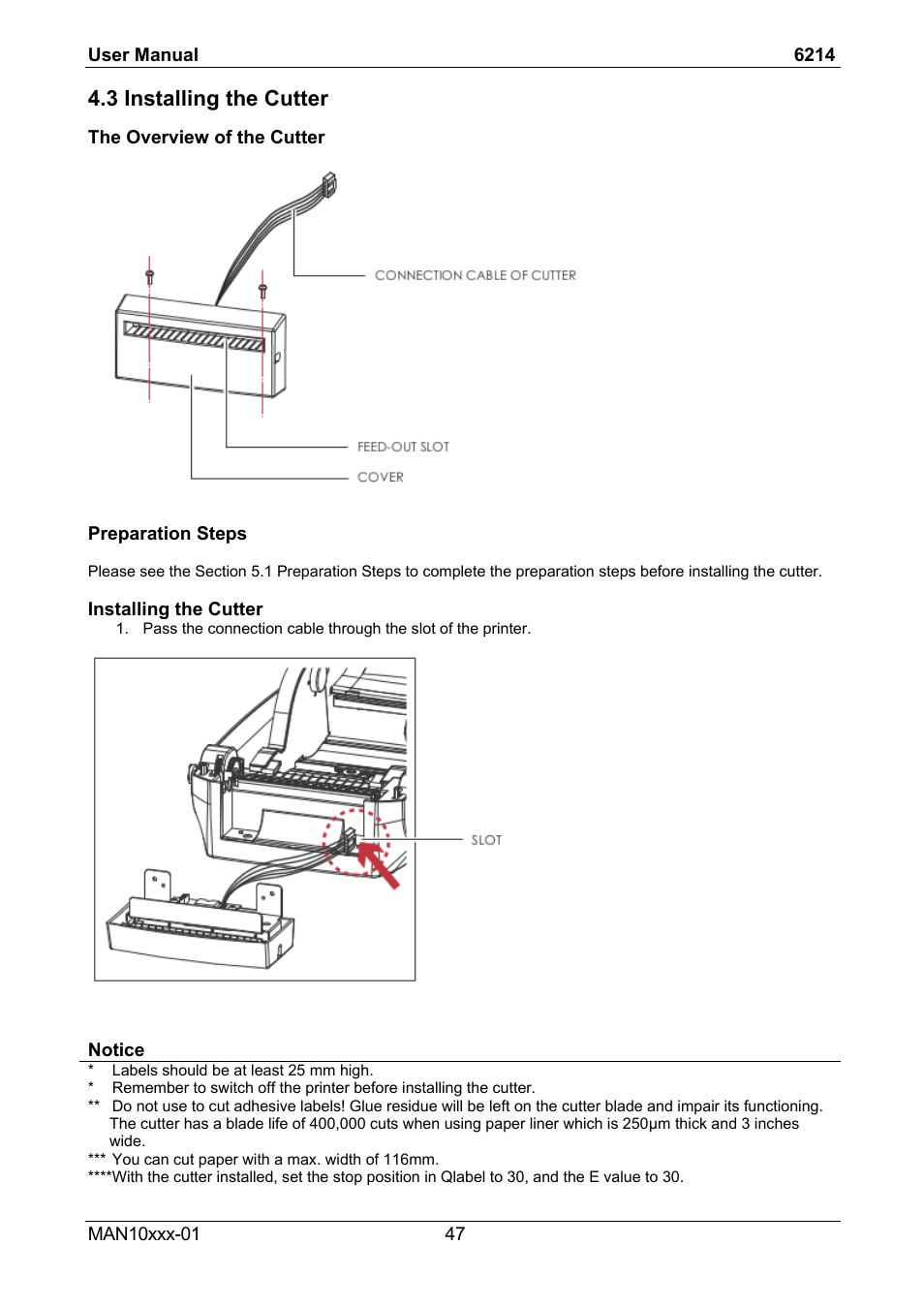 3 installing the cutter | Compuprint 6214 User Manual | Page 52 / 70