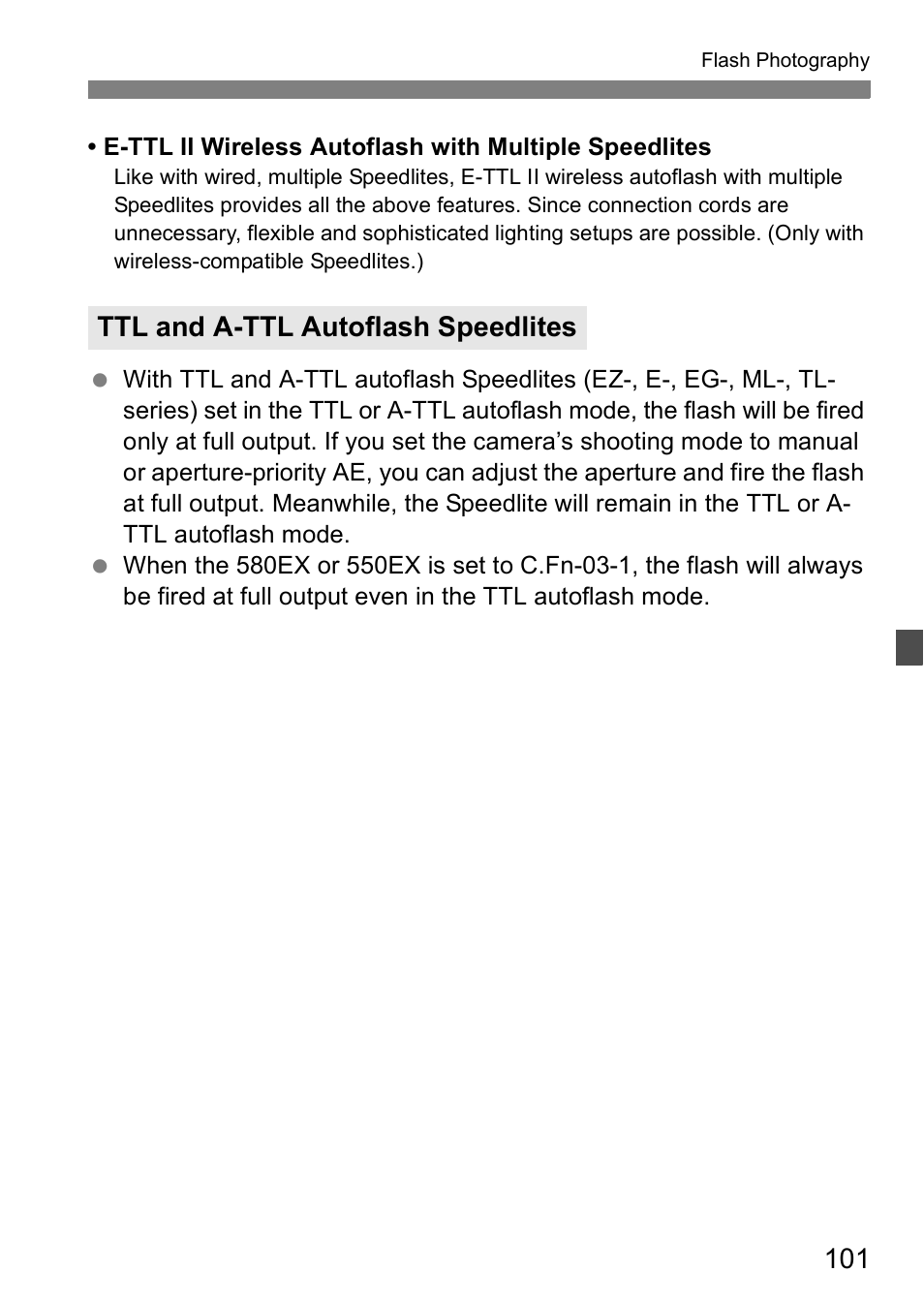 Ttl and a-ttl autoflash speedlites | Canon EOS 5D User Manual | Page 101 / 184