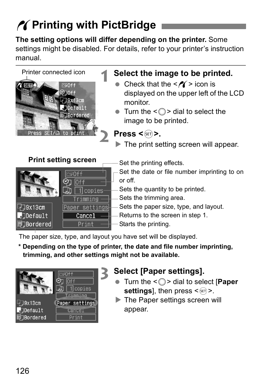 W printing with pictbridge | Canon EOS 5D User Manual | Page 126 / 184