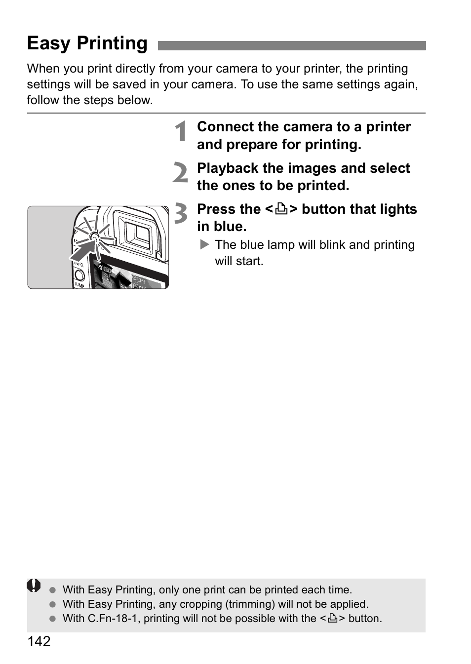 Easy printing | Canon EOS 5D User Manual | Page 142 / 184