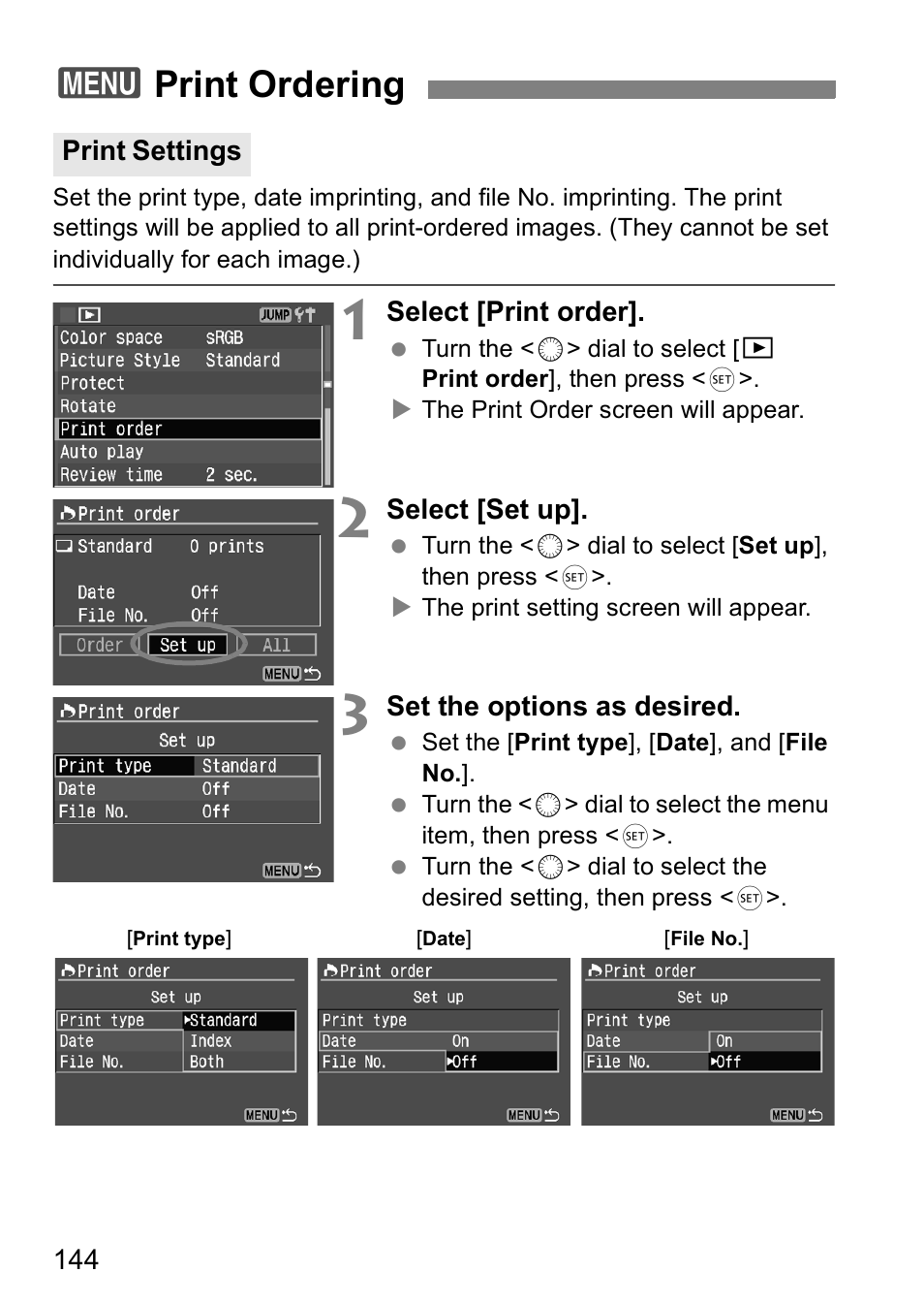 3print ordering | Canon EOS 5D User Manual | Page 144 / 184
