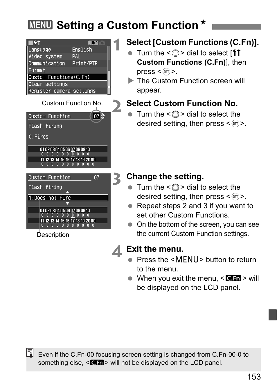 3setting a custom function n | Canon EOS 5D User Manual | Page 153 / 184
