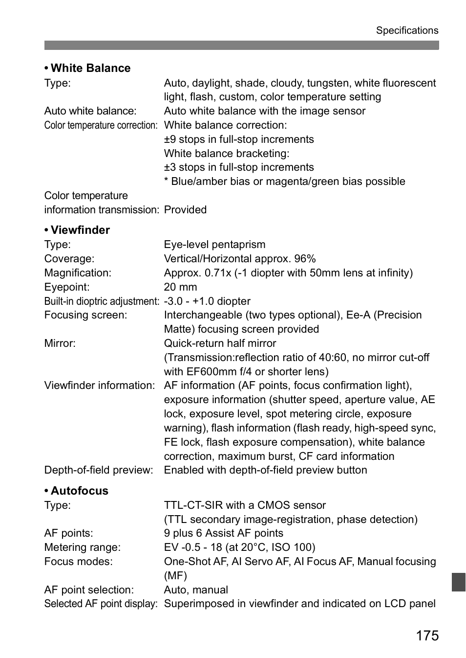 Canon EOS 5D User Manual | Page 175 / 184