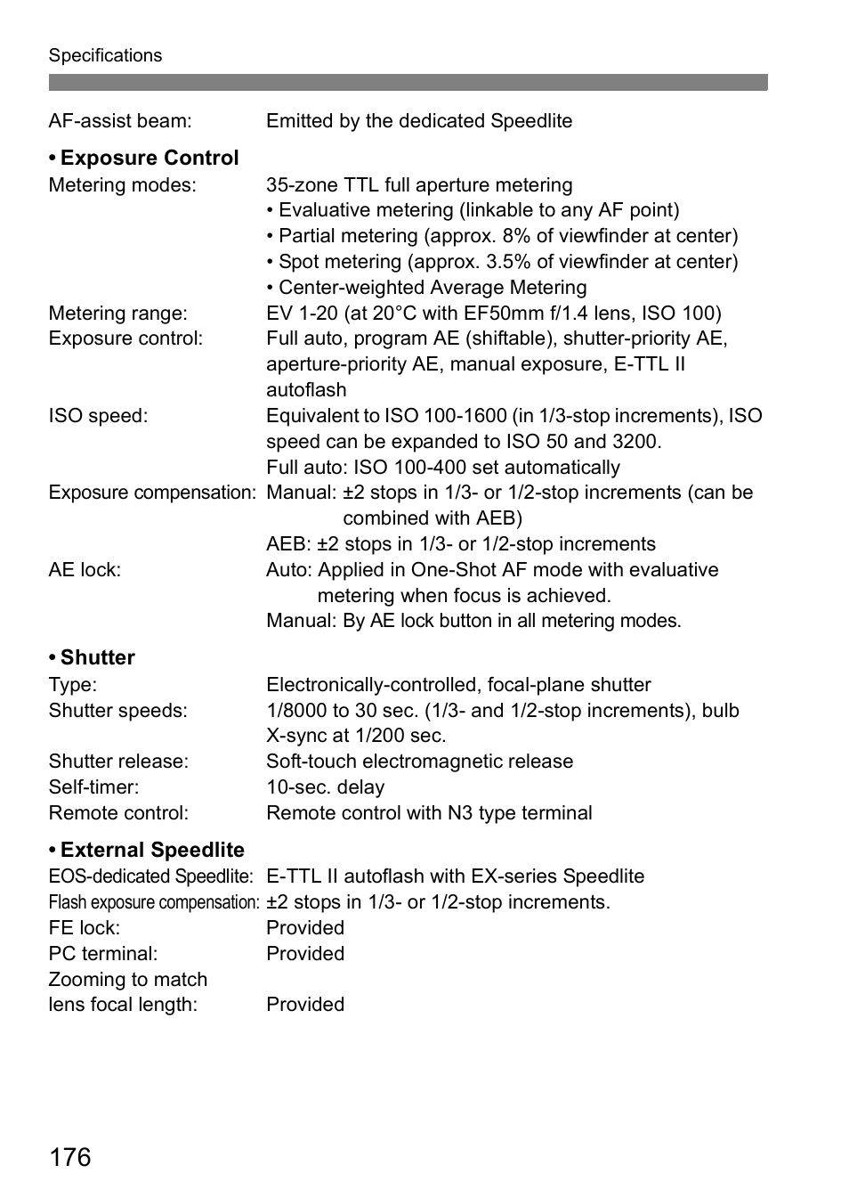 Canon EOS 5D User Manual | Page 176 / 184