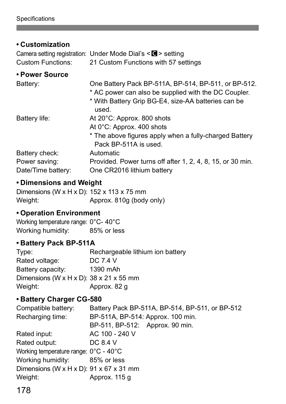 Canon EOS 5D User Manual | Page 178 / 184