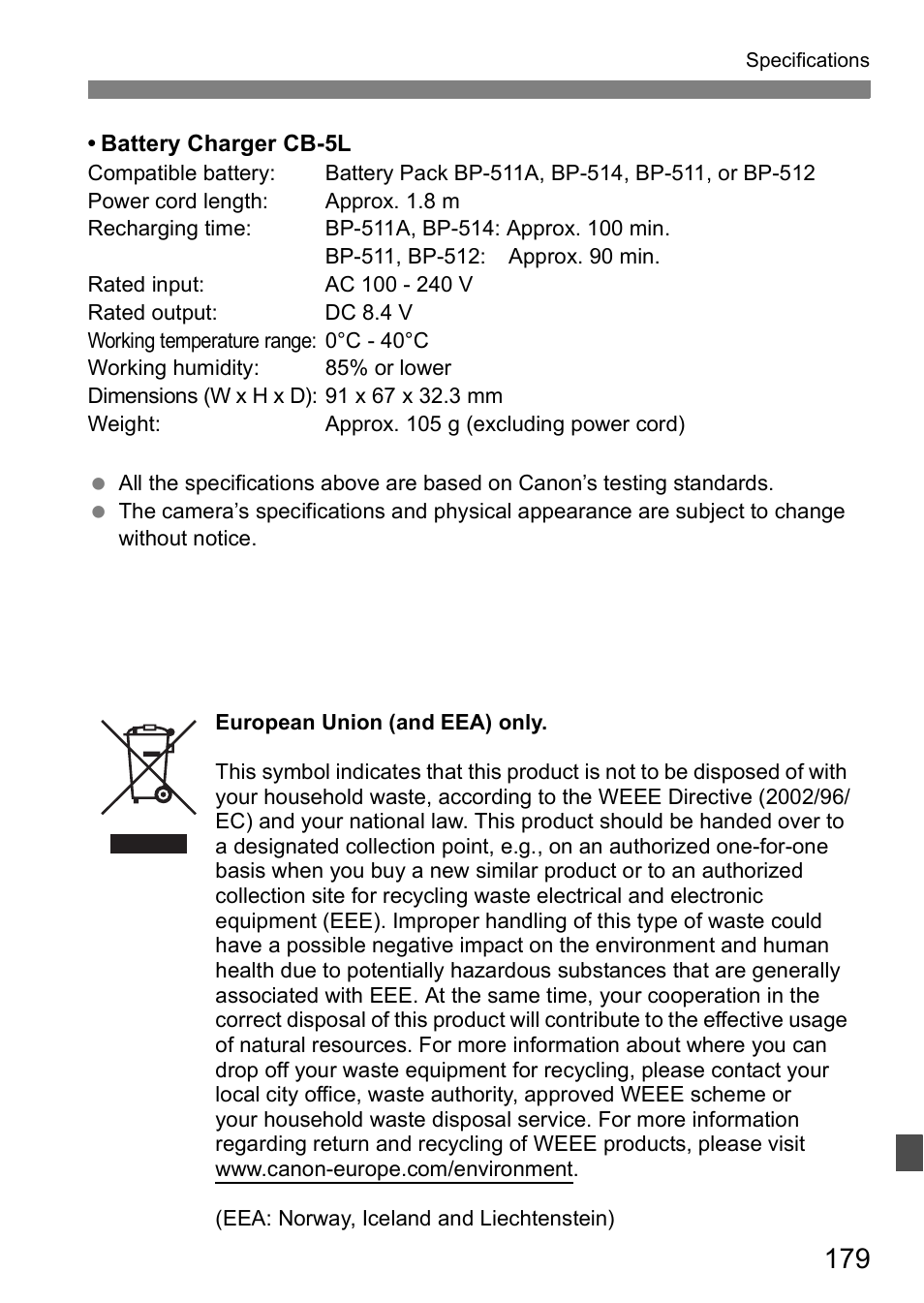 Canon EOS 5D User Manual | Page 179 / 184