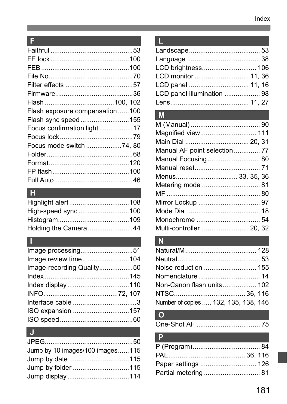 Canon EOS 5D User Manual | Page 181 / 184