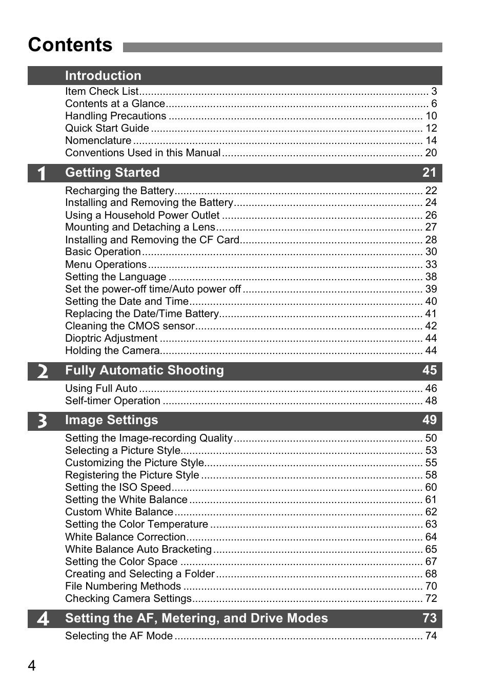 Canon EOS 5D User Manual | Page 4 / 184