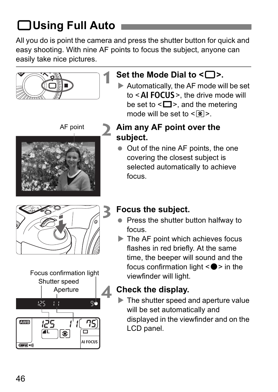 1using full auto | Canon EOS 5D User Manual | Page 46 / 184
