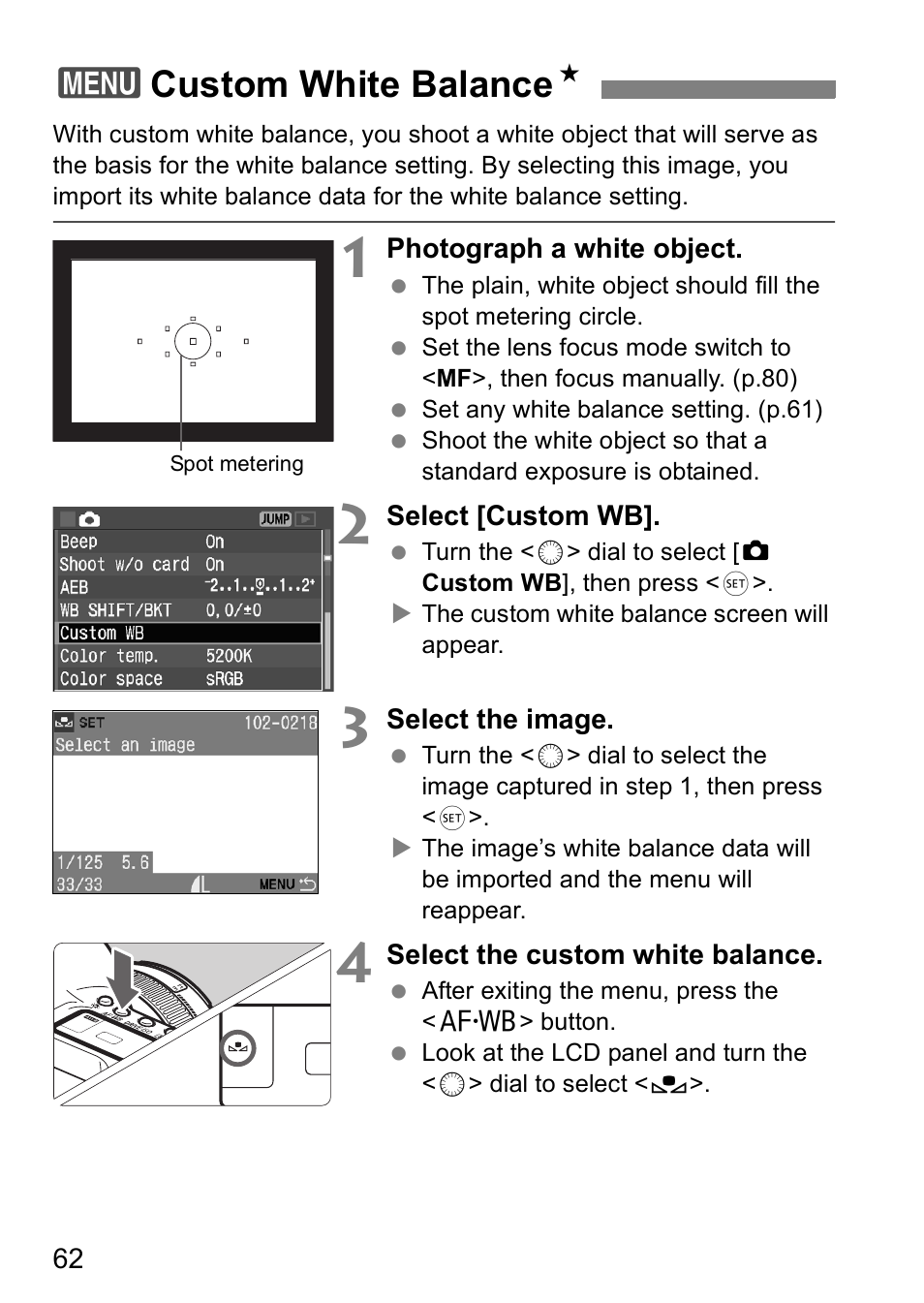 3custom white balance n | Canon EOS 5D User Manual | Page 62 / 184