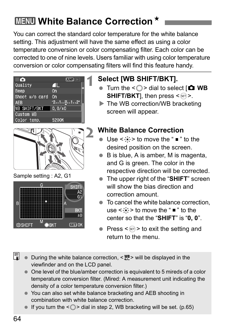 3white balance correction n | Canon EOS 5D User Manual | Page 64 / 184