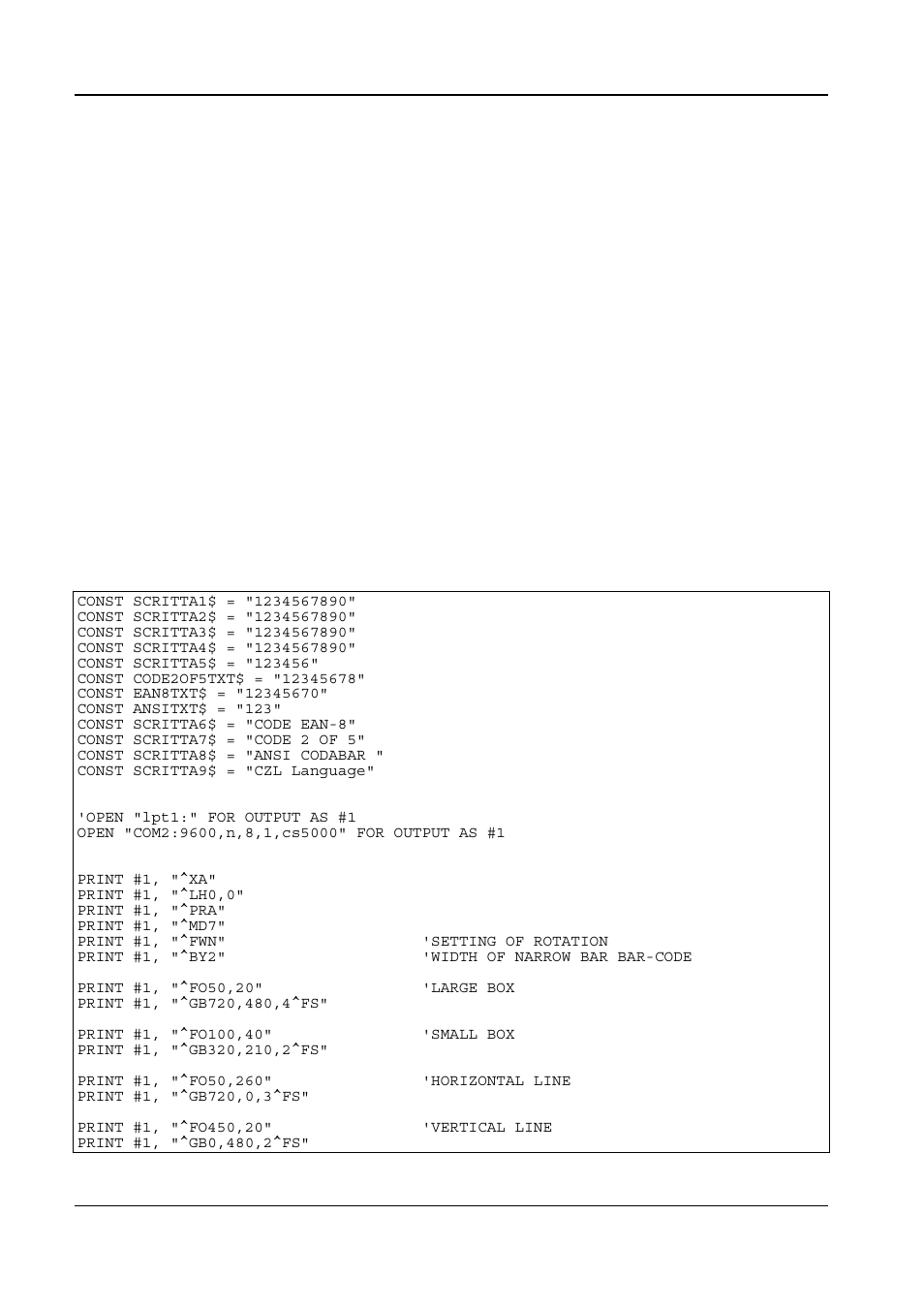 Examples | Compuprint 6314 CZL User Manual | Page 50 / 62