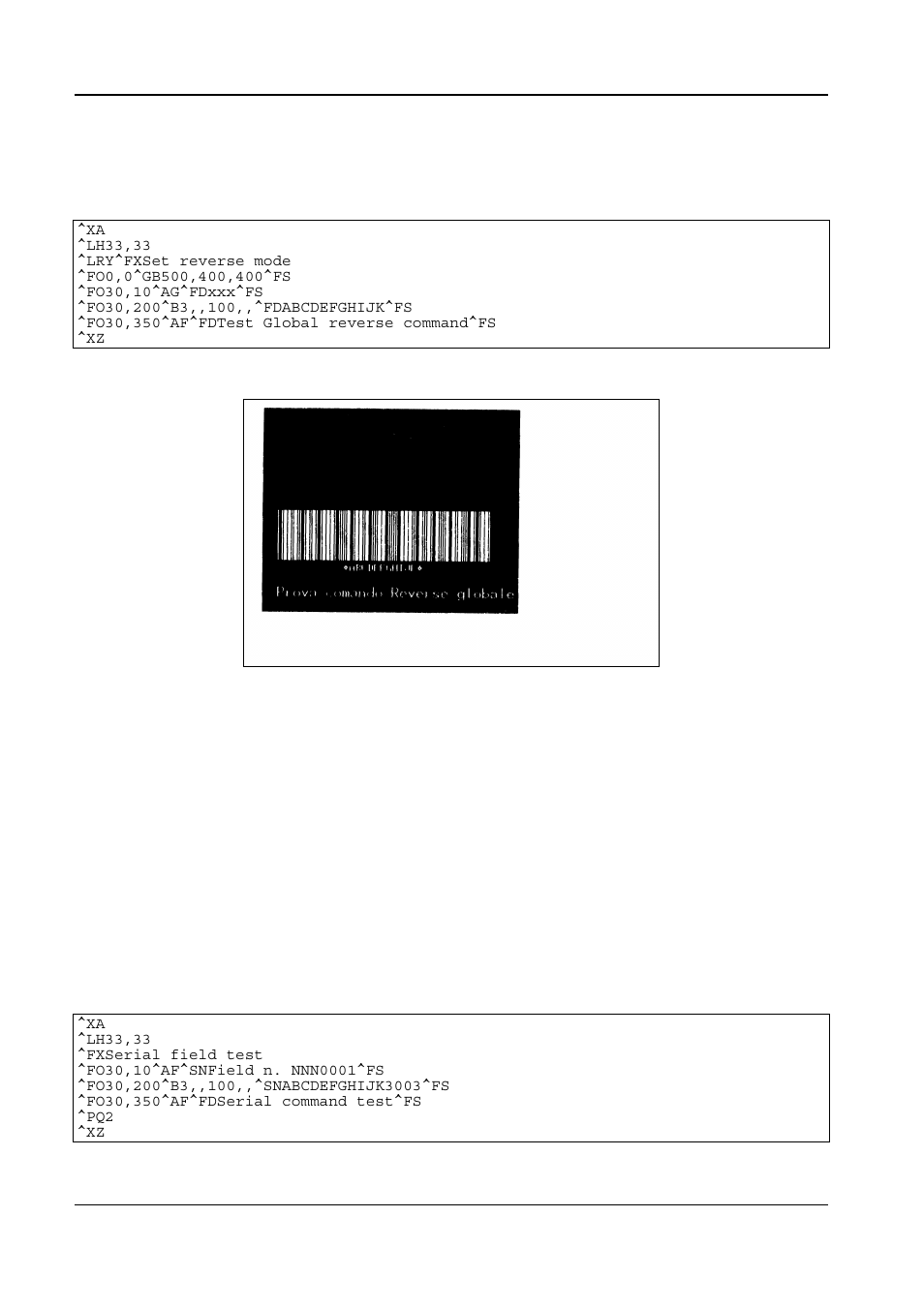 Example with serial fields, Refer to section 5.4 on pag, 56 where an ex | 4 example with serial fields | Compuprint 6314 CZL User Manual | Page 56 / 62