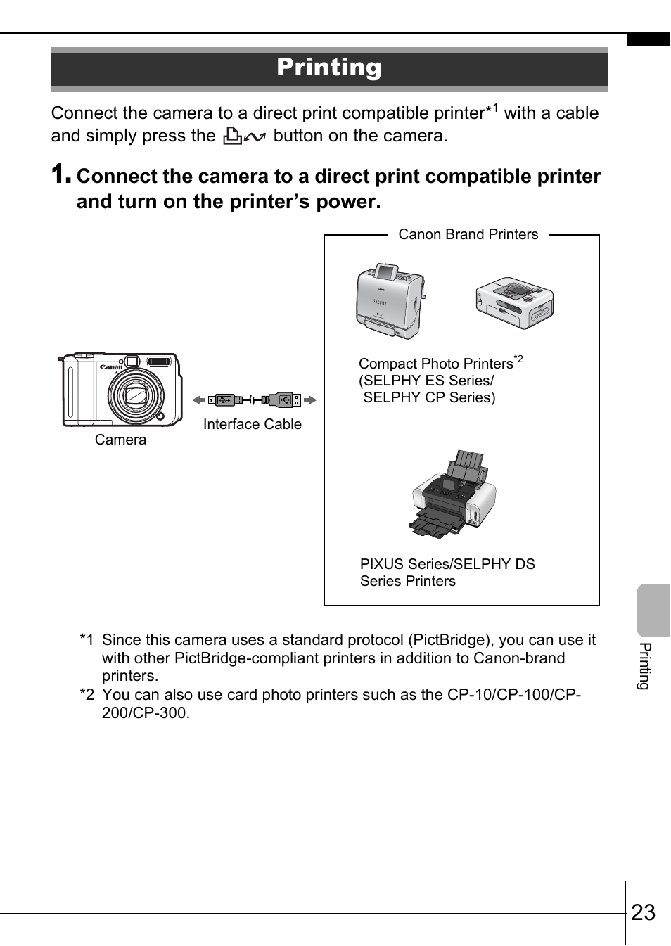 Printing, P. 23) | Canon A630 User Manual | Page 25 / 36