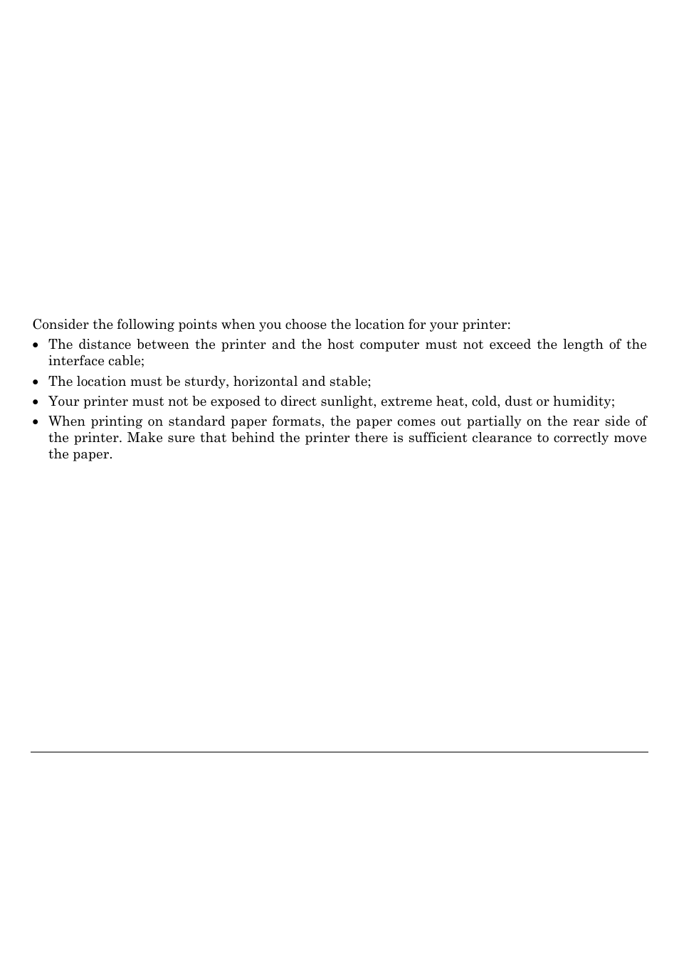 Printer installation, Choosing a suitable location | Compuprint SP40 User Manual | Page 11 / 72