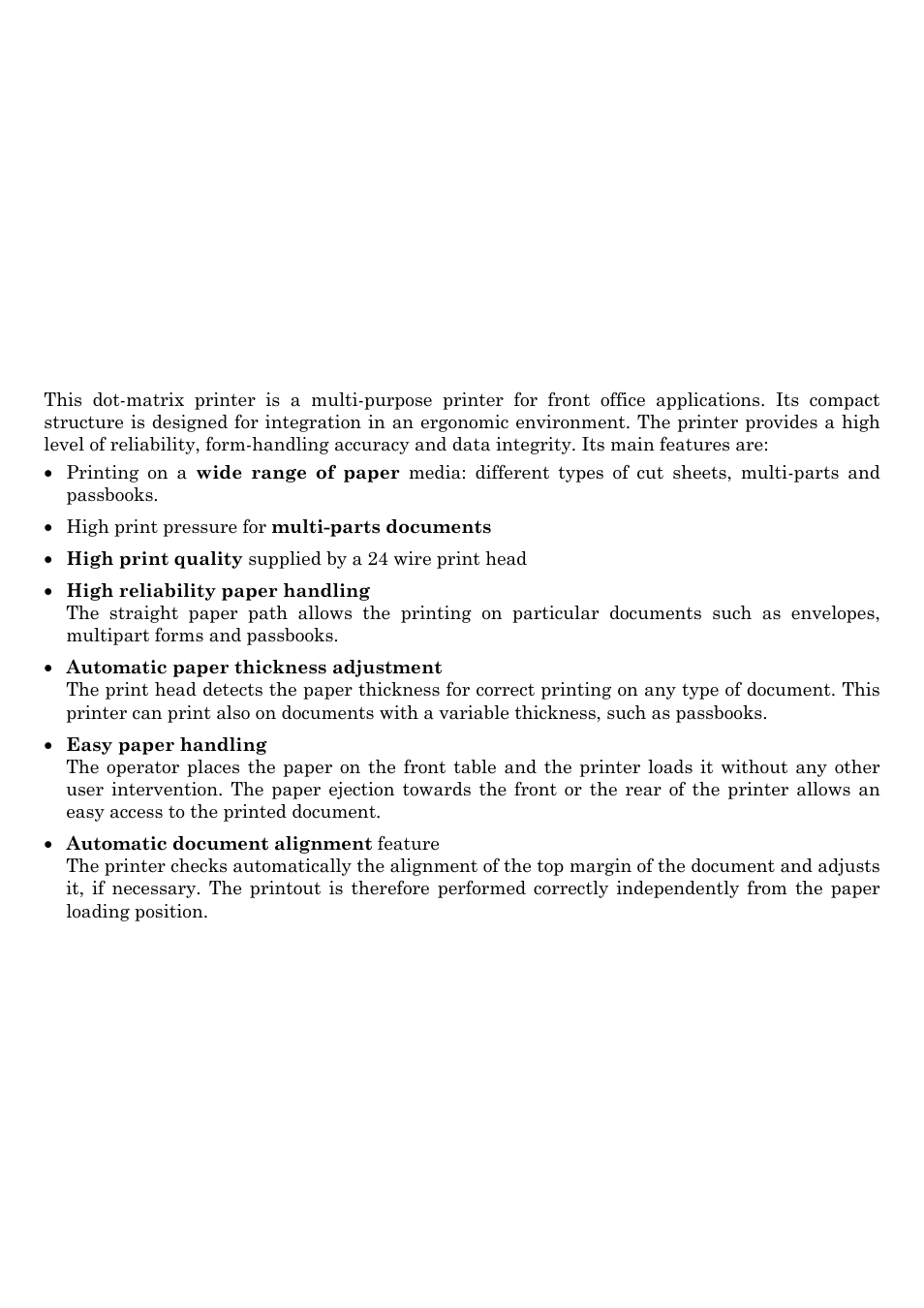 Printer presentation | Compuprint SP40 User Manual | Page 5 / 72