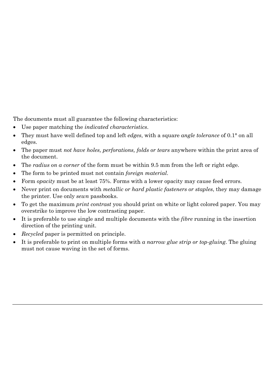 Paper specifications | Compuprint SP40 User Manual | Page 51 / 72