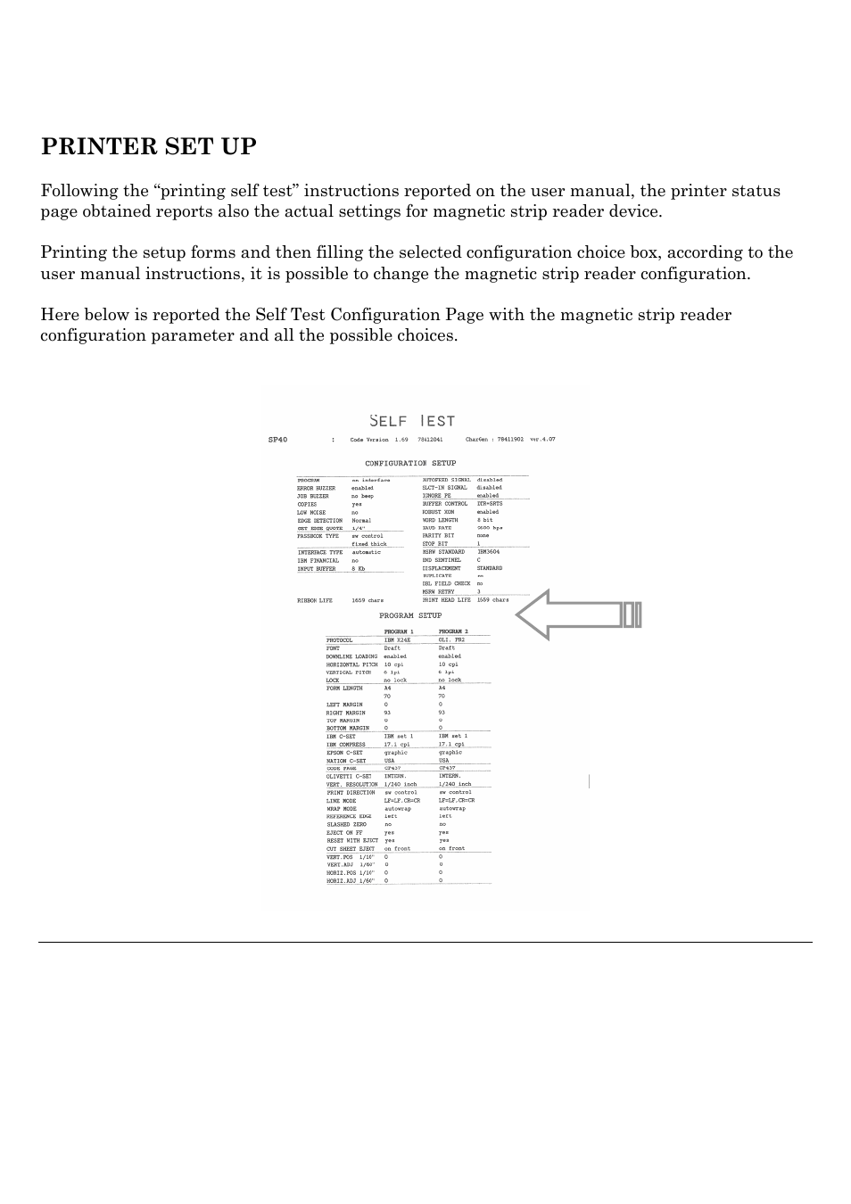 Printer set up | Compuprint SP40 User Manual | Page 69 / 72