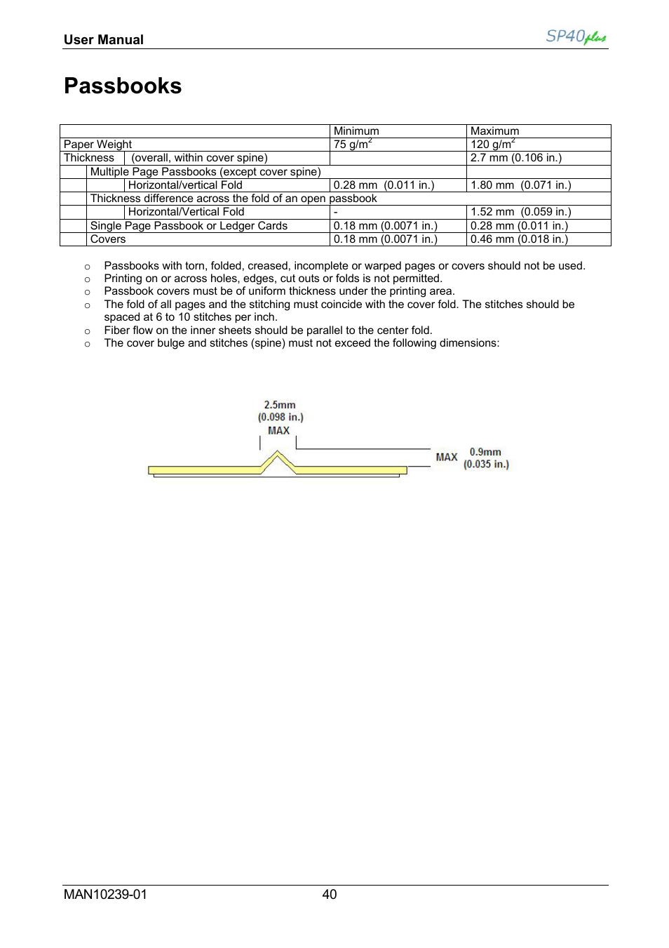 Passbooks | Compuprint SP40 plus User Manual | Page 45 / 52