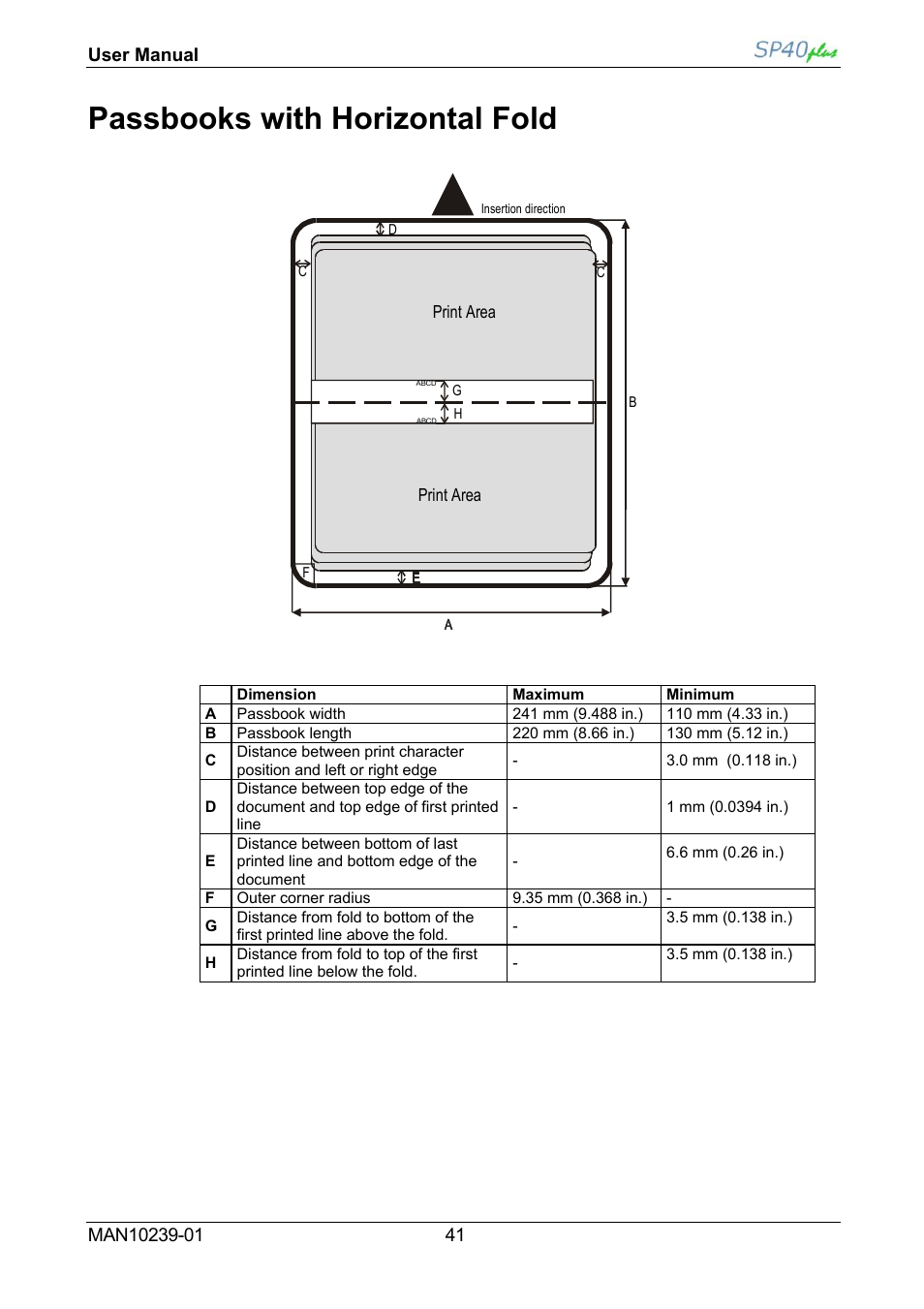 Passbooks with horizontal fold | Compuprint SP40 plus User Manual | Page 46 / 52