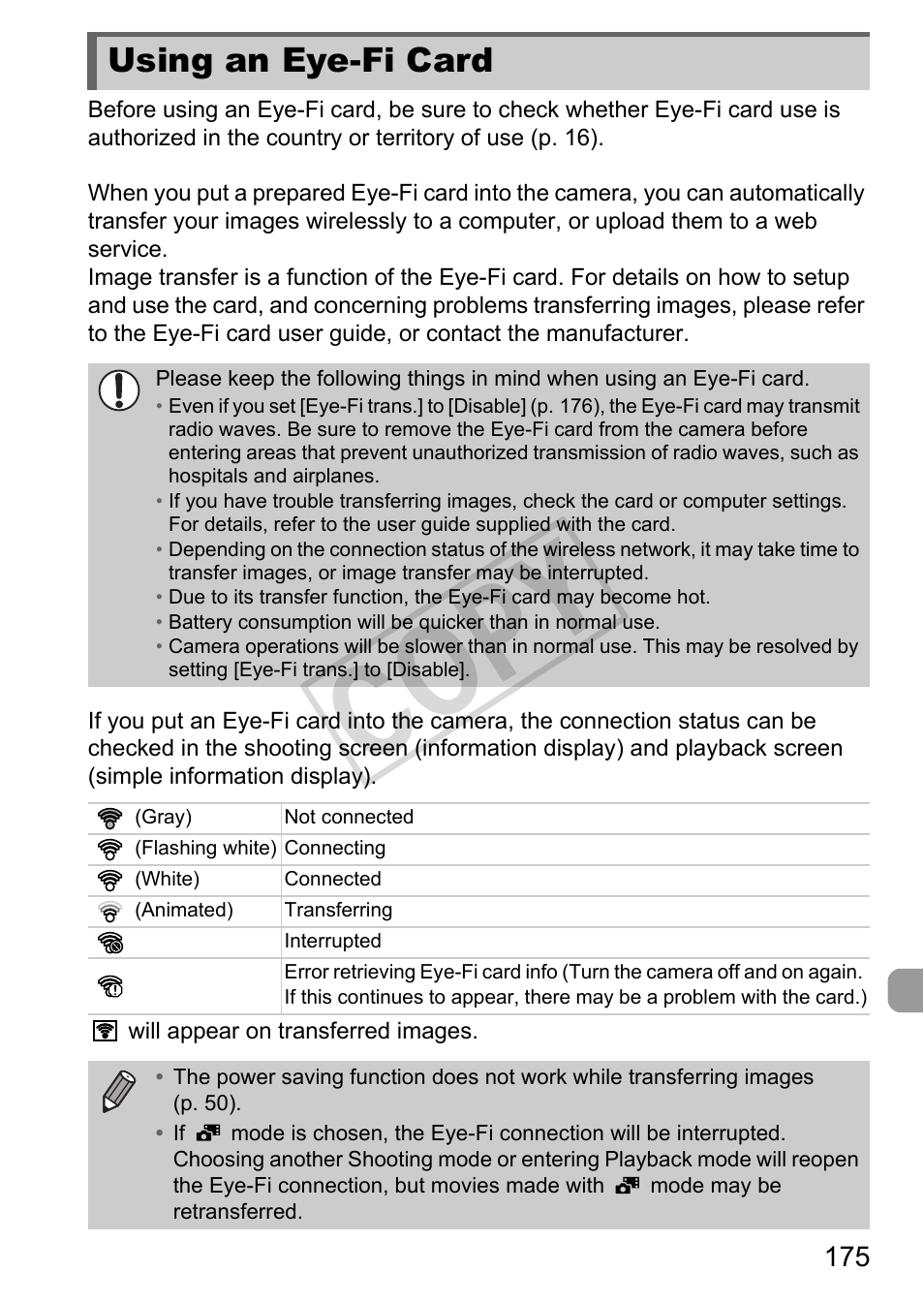 Using an eye-fi card, Cop y | Canon IXUS 230 HS User Manual | Page 175 / 212