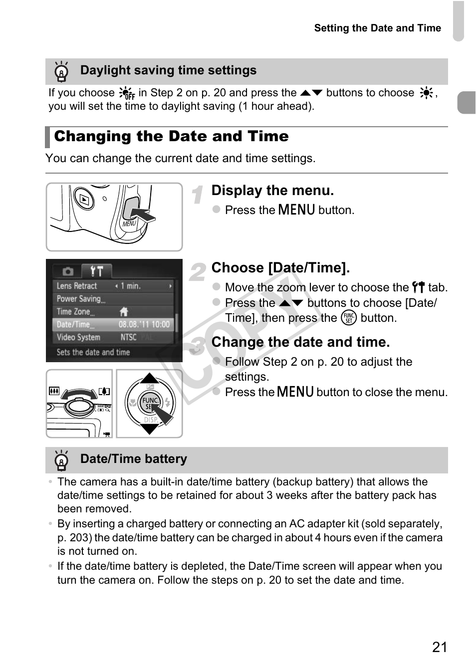 Cop y | Canon IXUS 230 HS User Manual | Page 21 / 212