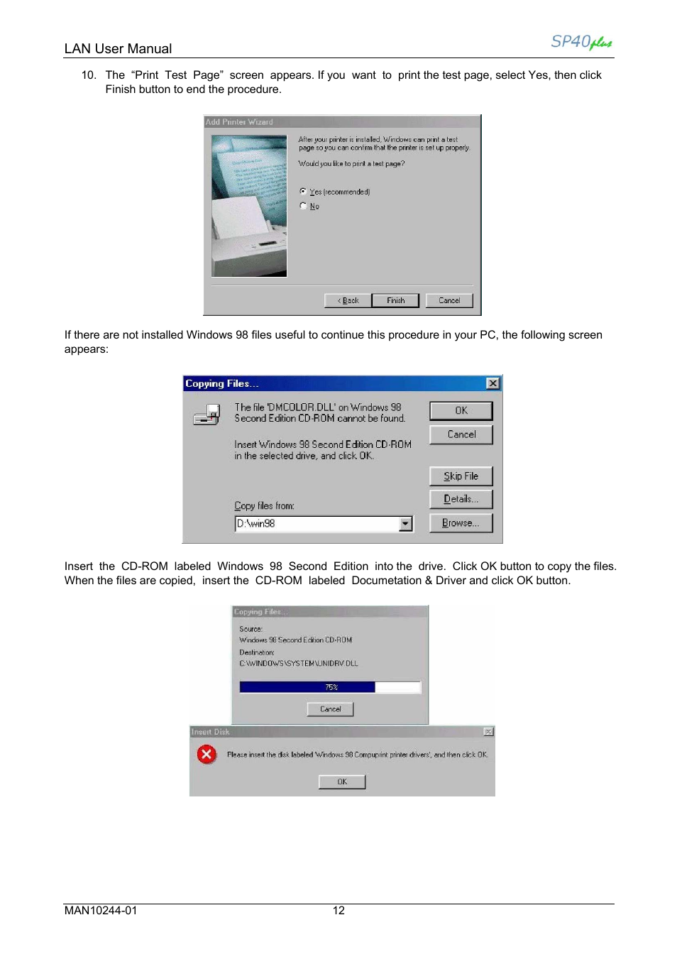 Compuprint SP40 plus LAN User Manual | Page 18 / 62