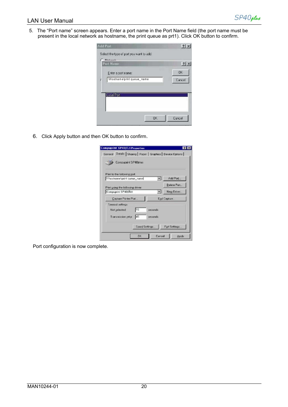 Compuprint SP40 plus LAN User Manual | Page 26 / 62