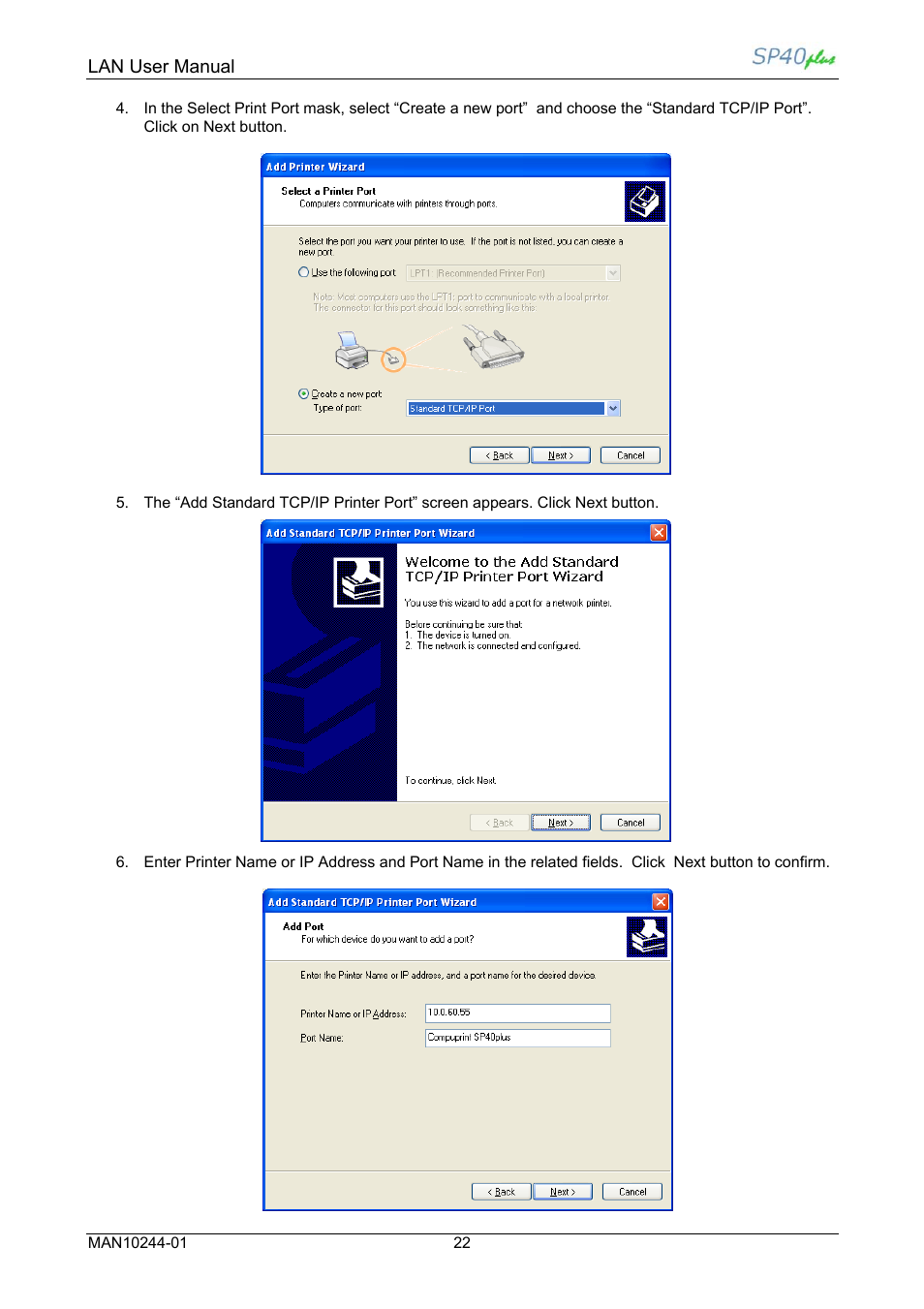 Lan user manual | Compuprint SP40 plus LAN User Manual | Page 28 / 62