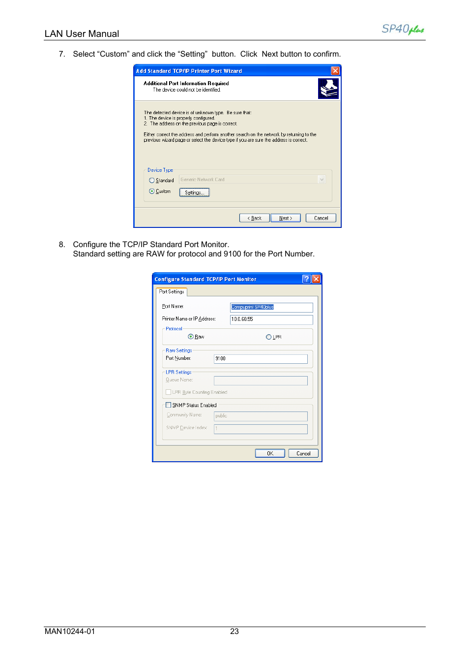 Compuprint SP40 plus LAN User Manual | Page 29 / 62