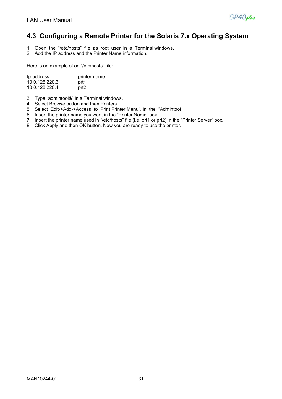 Compuprint SP40 plus LAN User Manual | Page 37 / 62