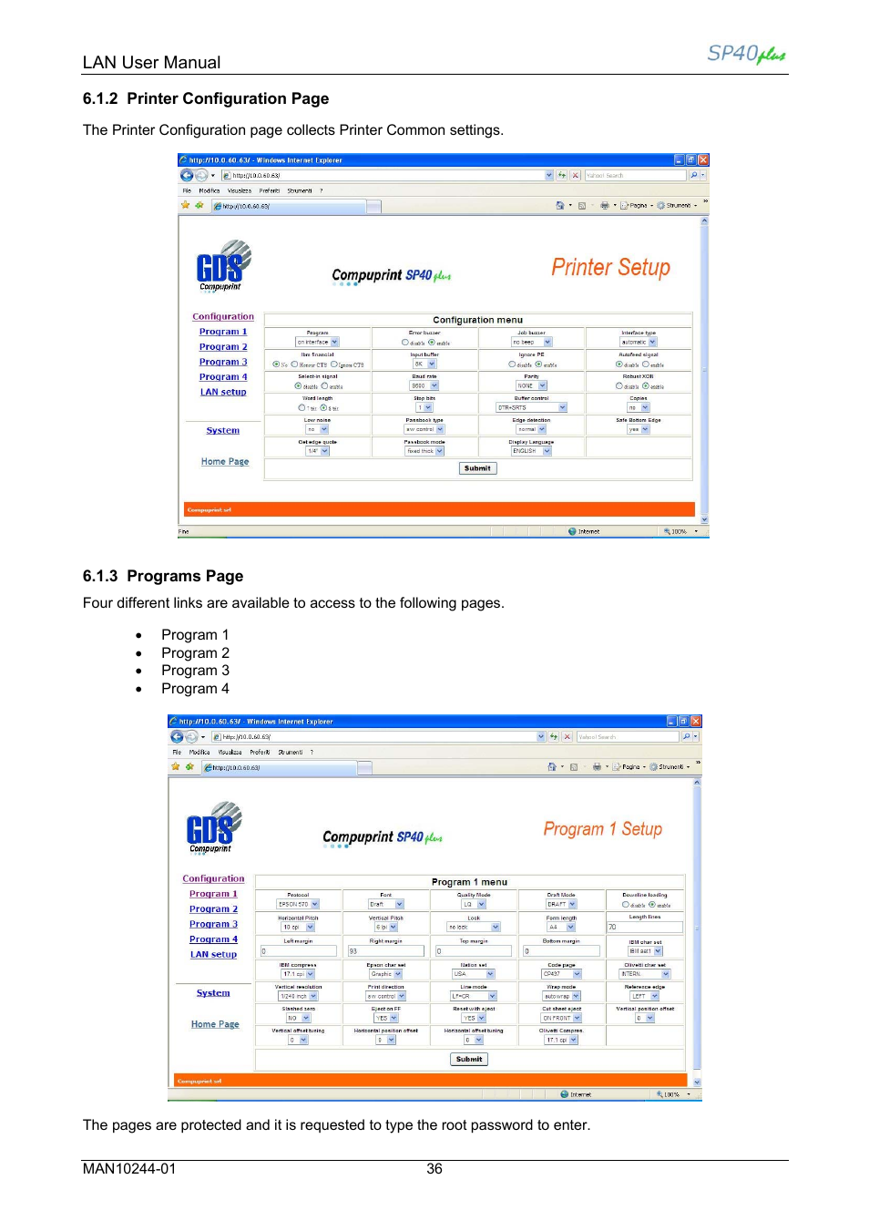 Compuprint SP40 plus LAN User Manual | Page 42 / 62