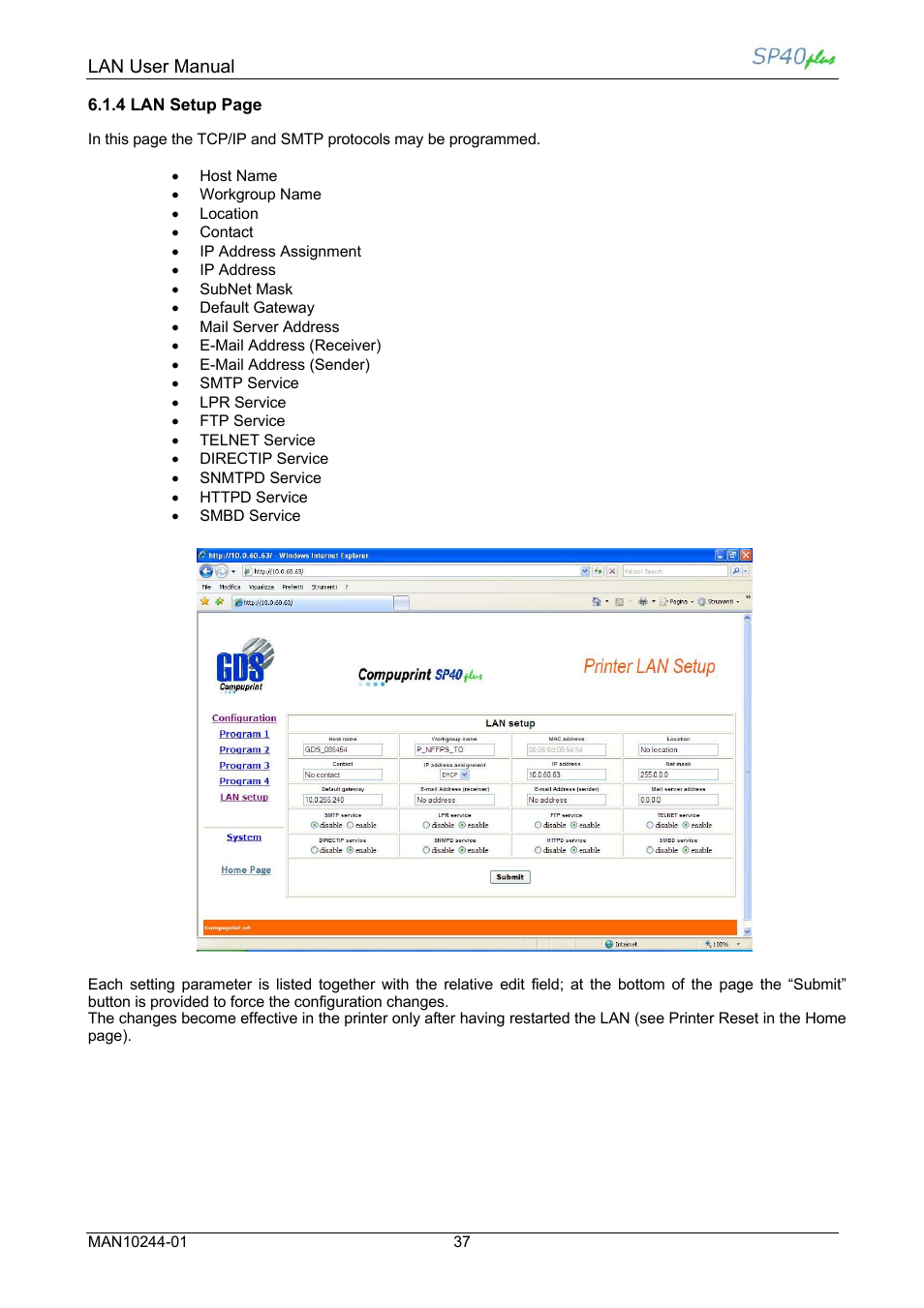 Compuprint SP40 plus LAN User Manual | Page 43 / 62