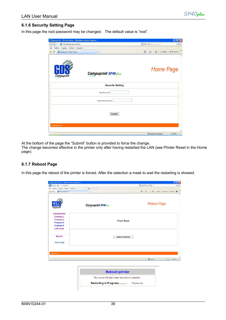 Compuprint SP40 plus LAN User Manual | Page 45 / 62