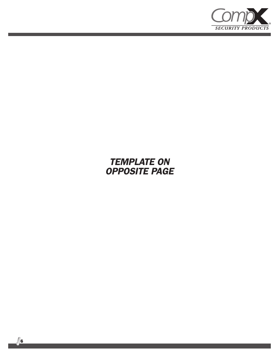 Template on opposite page | CompX eLock Numeric Keypad Quick Programming Guide User Manual | Page 6 / 8