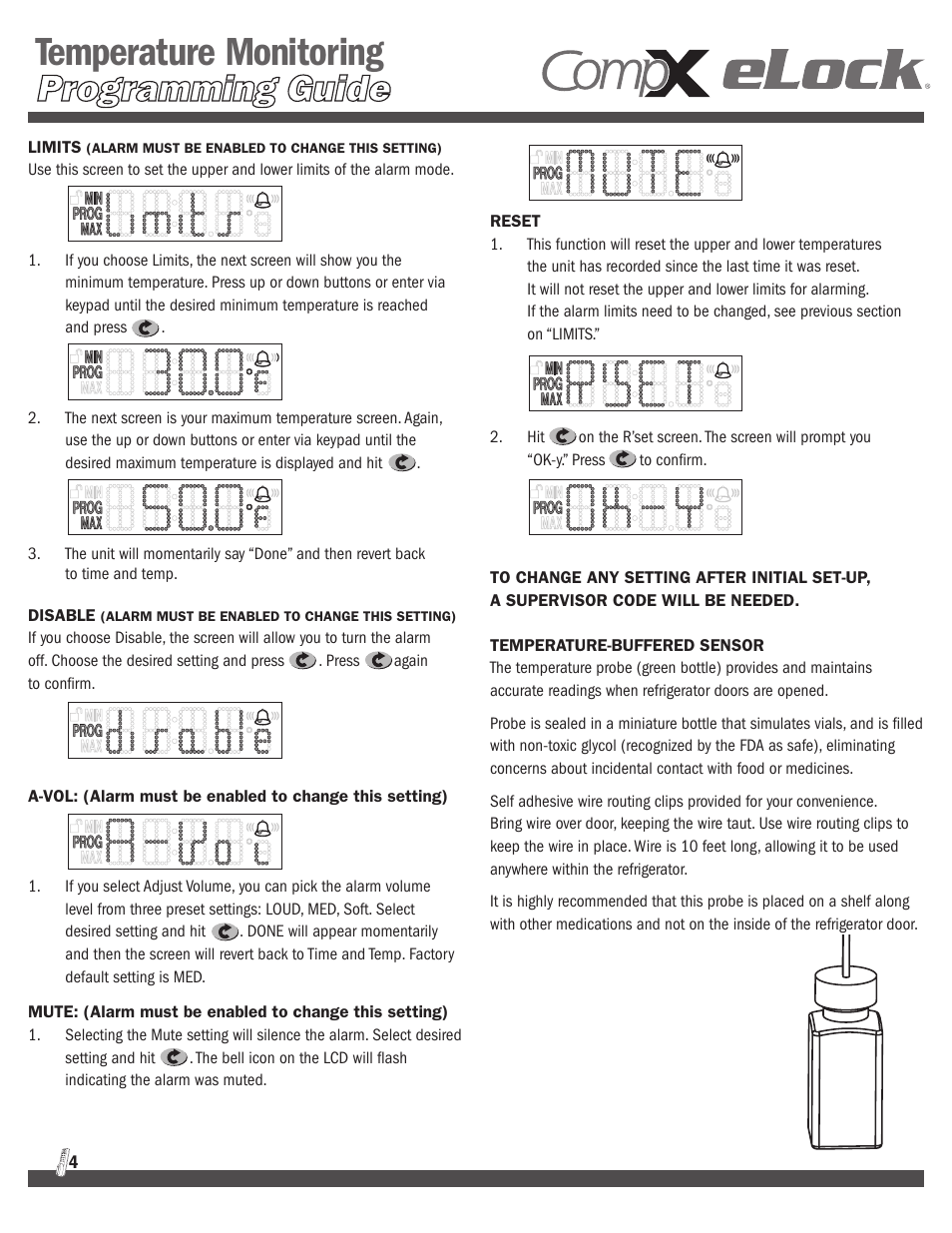 Temperature monitoring | CompX eLock Temperature Monitoring Programming User Manual | Page 4 / 10