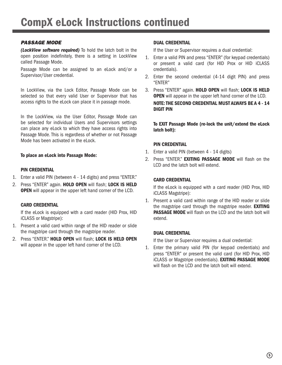 Compx elock instructions continued | CompX eLock Network Fridge User Manual | Page 5 / 16
