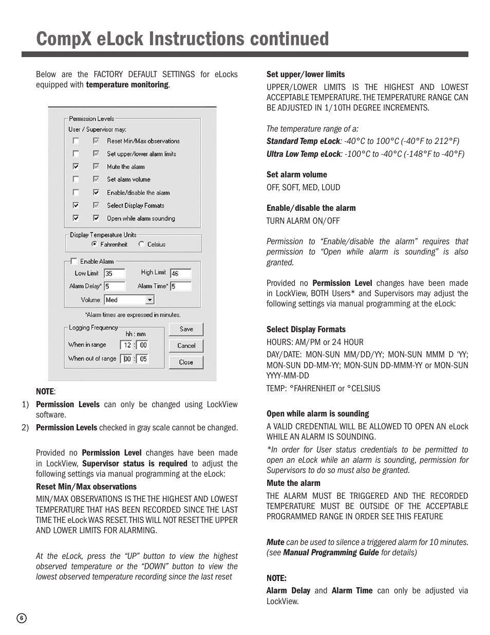 Compx elock instructions continued | CompX eLock Network Fridge User Manual | Page 6 / 16