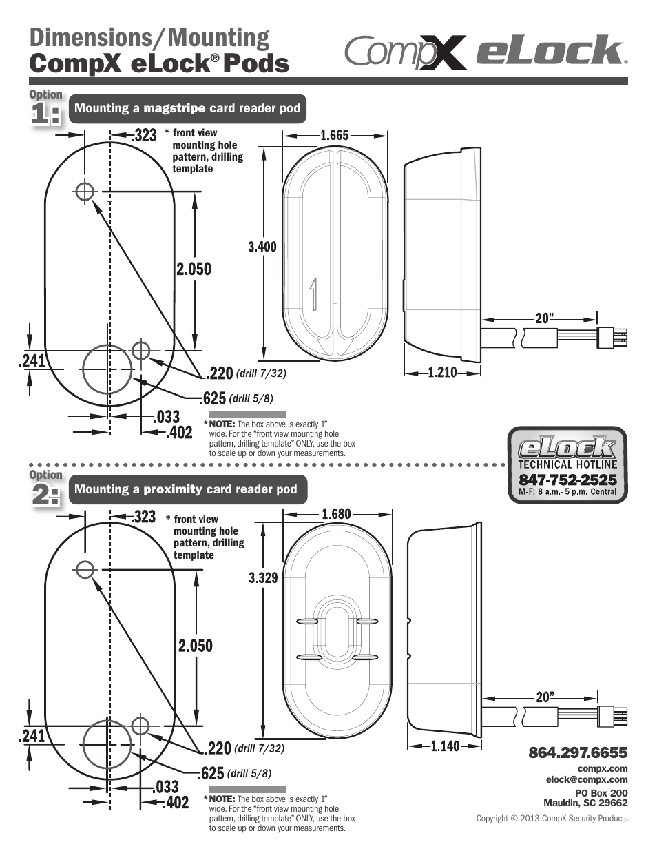 CompX eLock Mounting Pod User Manual | 2 pages