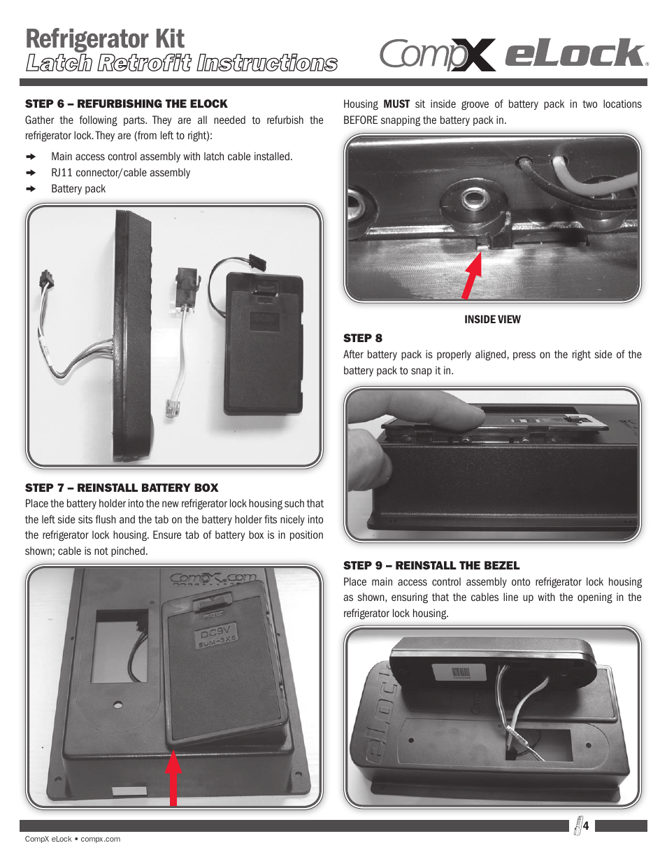 Refrigerator kit | CompX eLock Latch Upgrade User Manual | Page 4 / 9