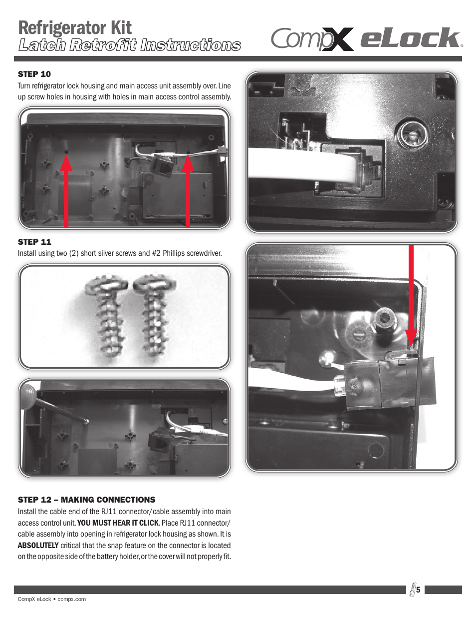 Refrigerator kit | CompX eLock Latch Upgrade User Manual | Page 5 / 9