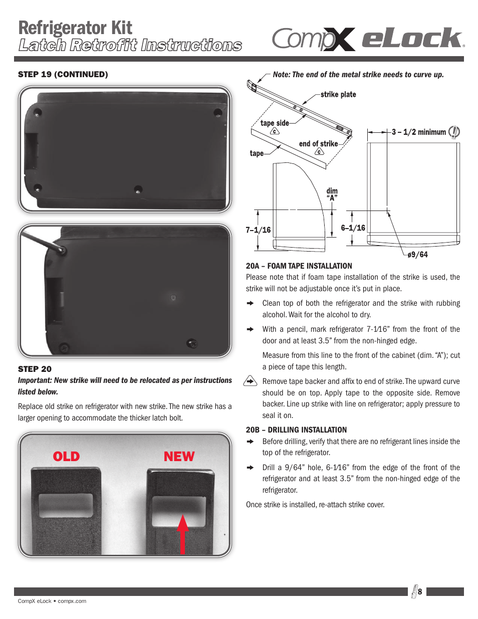 Refrigerator kit, Old new | CompX eLock Latch Upgrade User Manual | Page 8 / 9