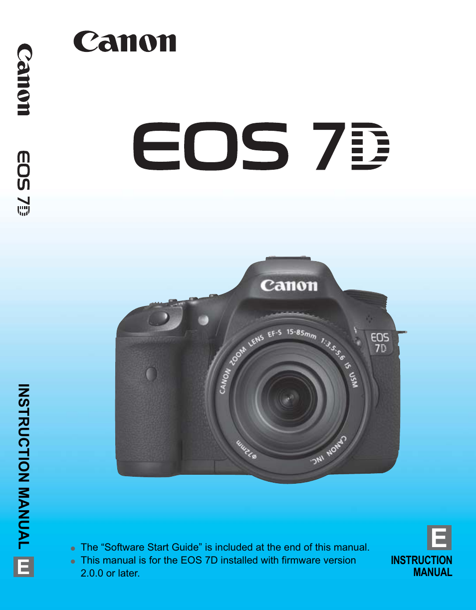 Canon EOS 7D User Manual | 292 pages