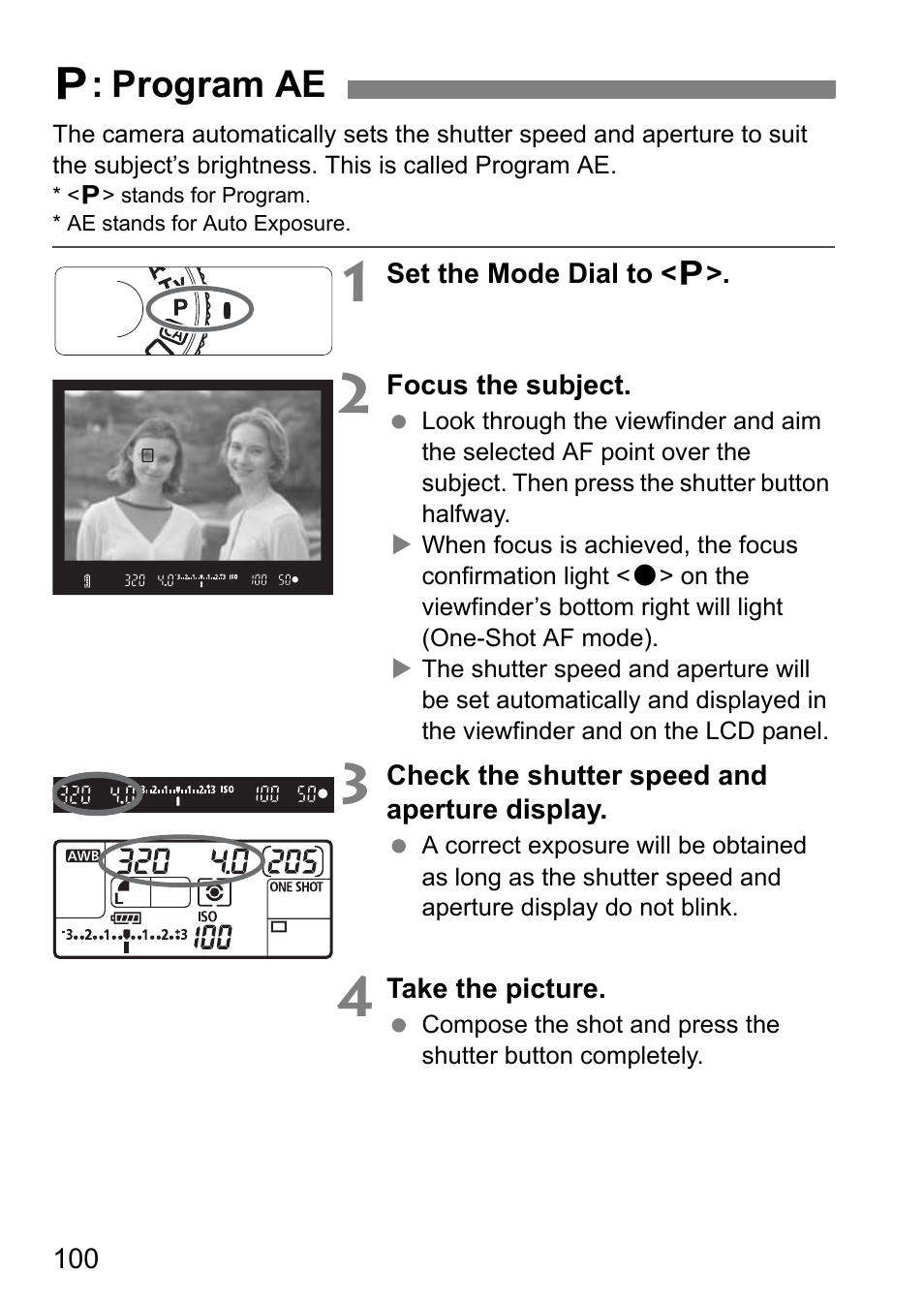 D: program ae | Canon EOS 7D User Manual | Page 100 / 292