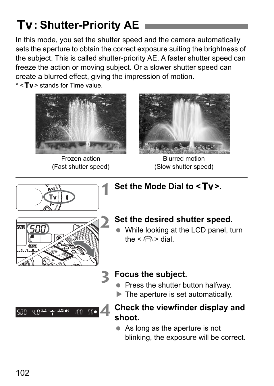 S: shutter-priority ae | Canon EOS 7D User Manual | Page 102 / 292