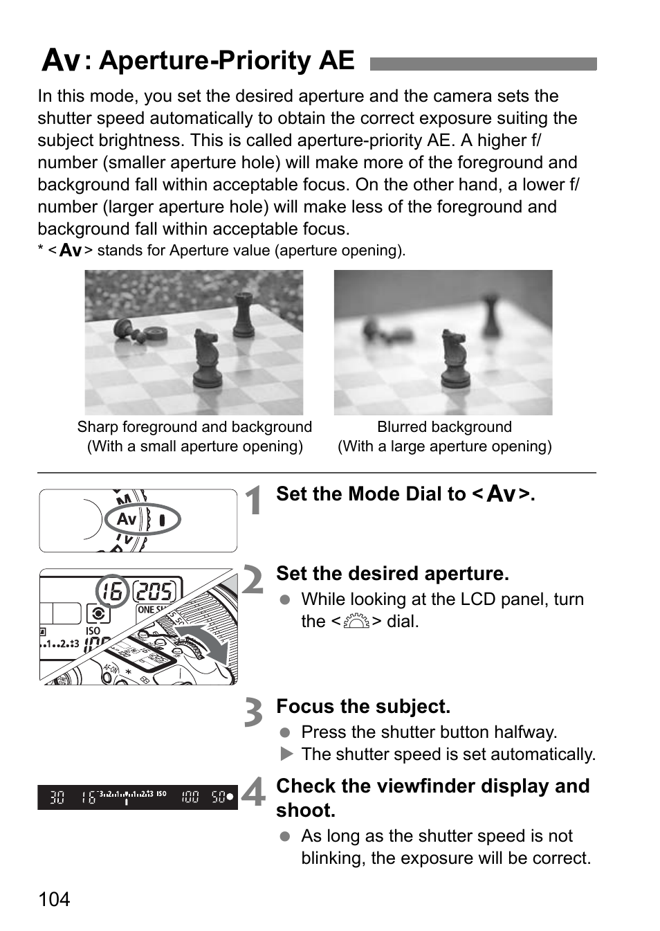 F: aperture-priority ae | Canon EOS 7D User Manual | Page 104 / 292