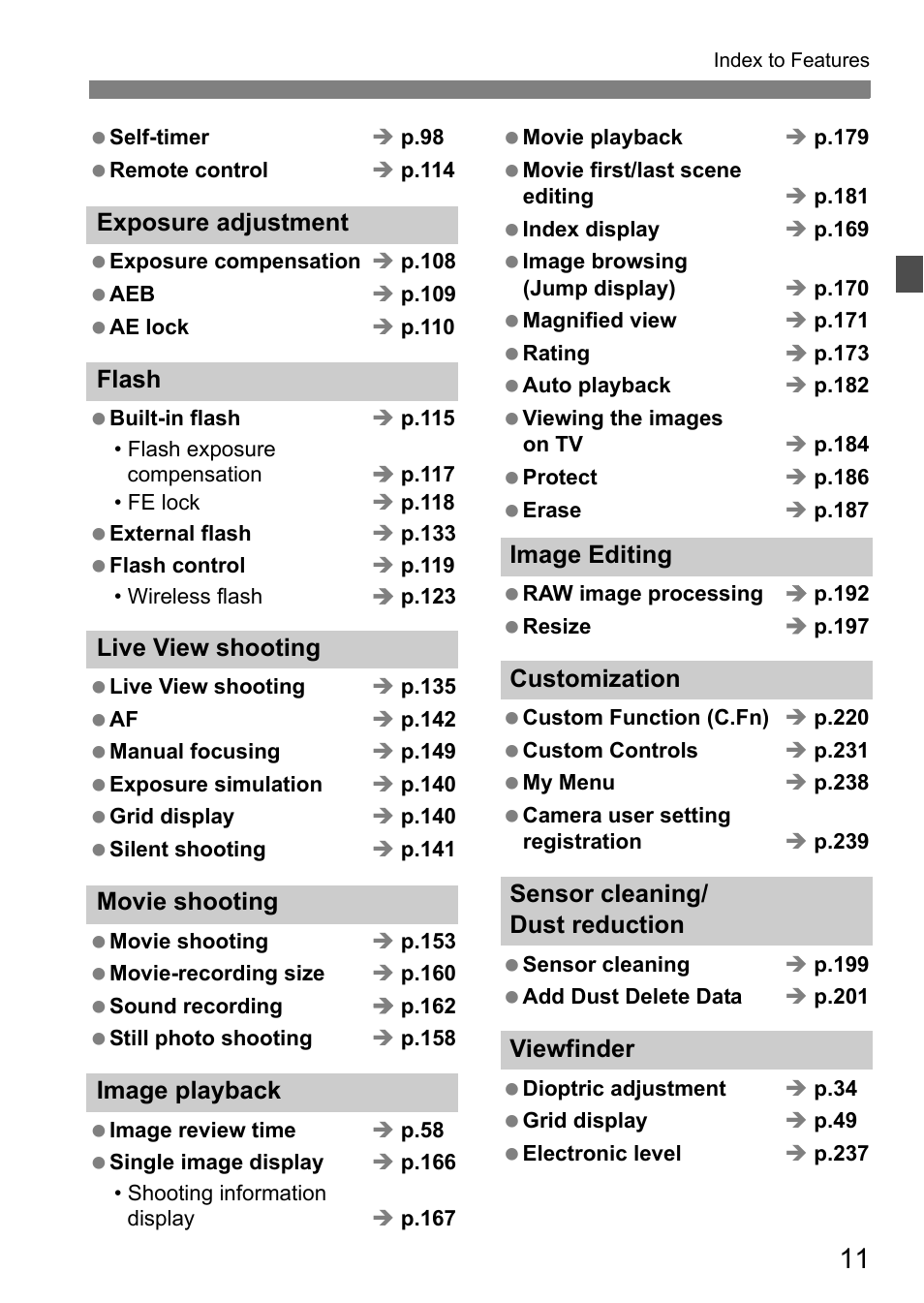 Canon EOS 7D User Manual | Page 11 / 292