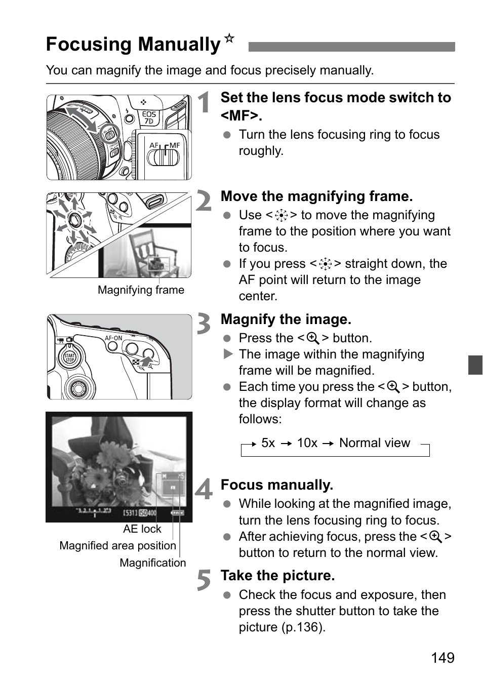 Focusing manually n | Canon EOS 7D User Manual | Page 149 / 292