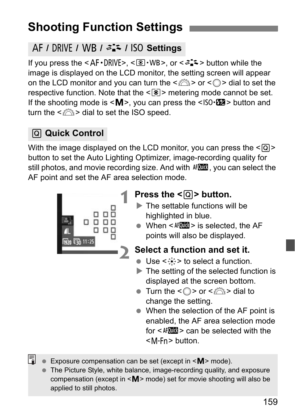 Shooting function settings | Canon EOS 7D User Manual | Page 159 / 292