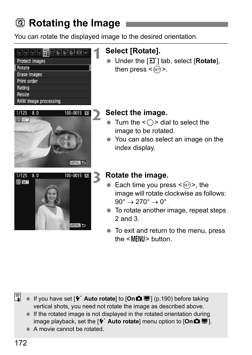 Brotating the image | Canon EOS 7D User Manual | Page 172 / 292